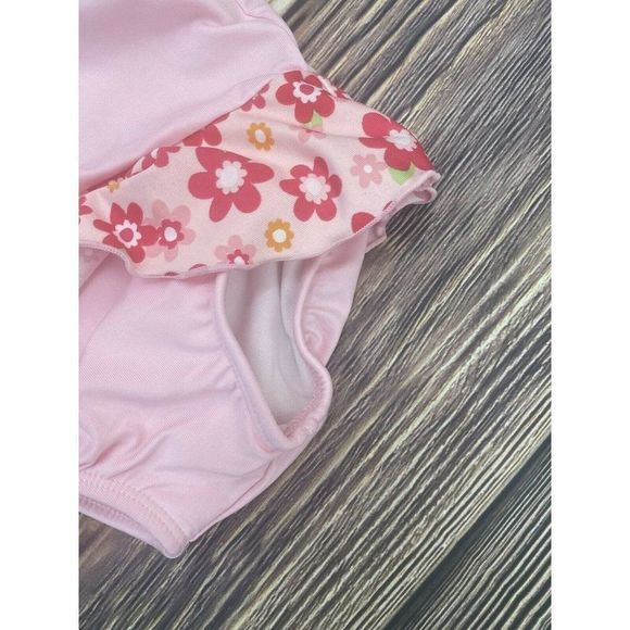 BABY GIRLS One PIECE Sleeveless Flower Pink SWIM SUIT MED 18-22 LBS Pounds - Picture 4 of 9